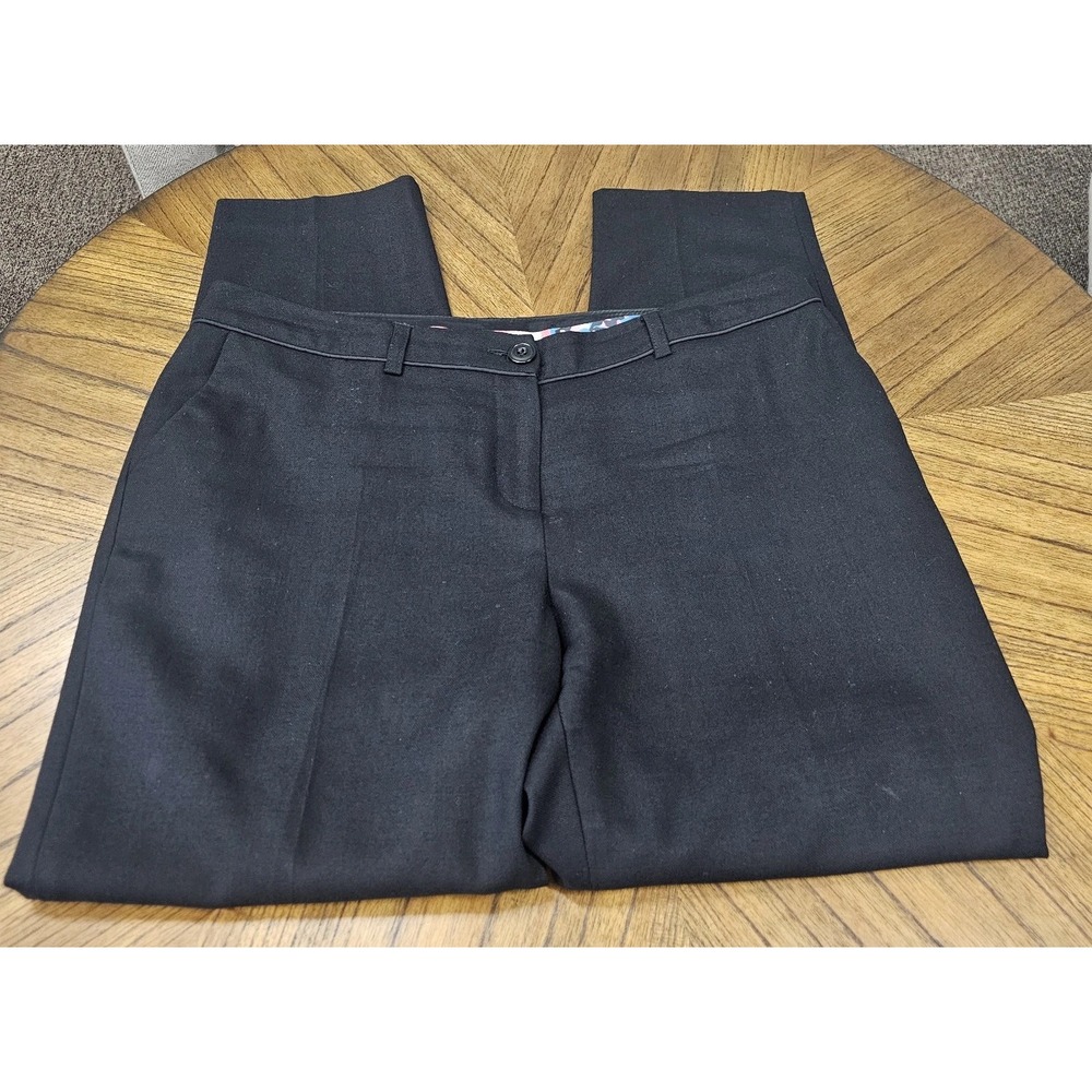 Boden Wool Blend Trousers Black Straight Leg Pants Career Women Size 10L